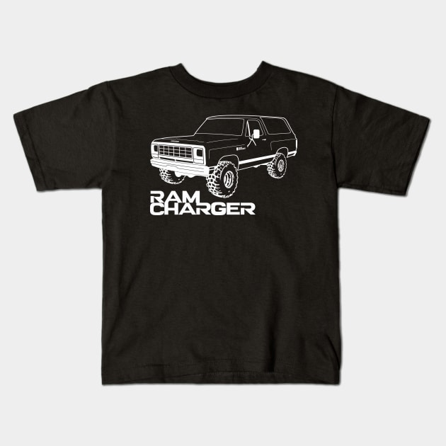 OBS Ram Charger White Print Kids T-Shirt by The OBS Apparel